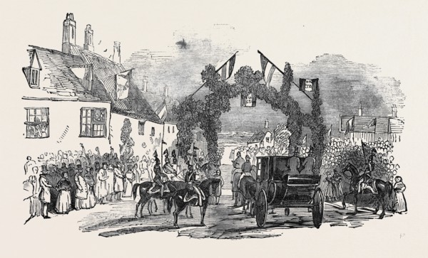 TRIUMPHAL ARCH AT GREAT WELDON, HER MAJESTY'S VISIT TO BURGHLEY