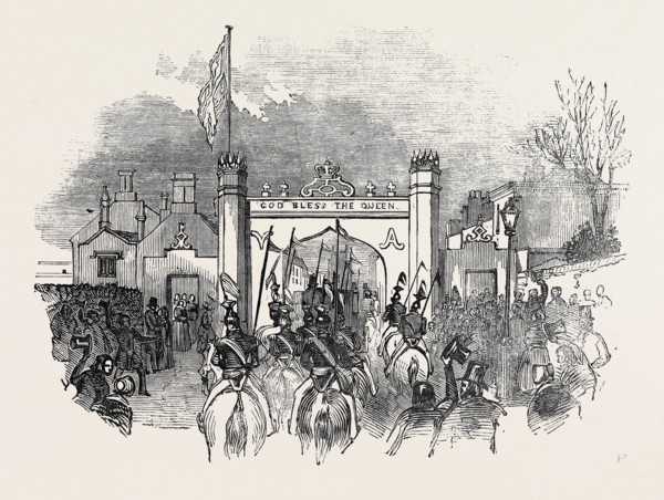 ARCH NEAR STANFORD, HER MAJESTY'S VISIT TO BURGHLEY