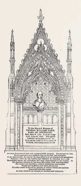 MONUMENT TO THE EARL OF LEICESTER IN LONGFORD CHURCH, DERBYSHIRE, From the centre springs an