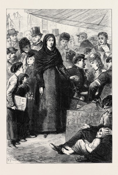 SCENE ON THE BOULEVARD MONTMARTRE, PARIS: UNE FOLLE, 1871