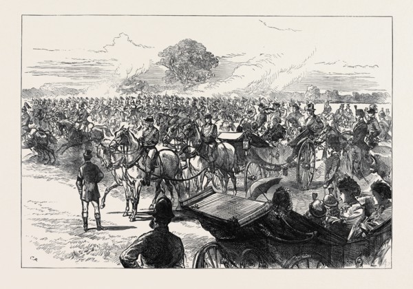 REVIEW OF THE HOUSEHOLD BRIGADE BY QUEEN VICTORIA, IN BUSHEY PARK, 1871