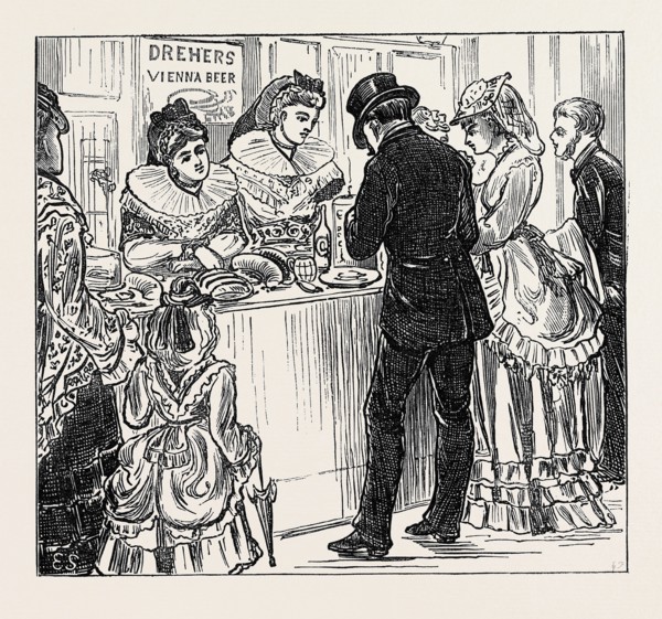 SKETCHES IN THE INTERNATIONAL EXHIBITION: THE WÃúRTEMBURG REFRESHMENT STALL, 1871