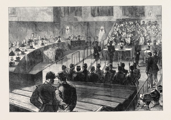 THE COMMUNIST TRIALS AT VERSAILLES: THE COURT CLEARED, READING THE SENTENCE, 1871