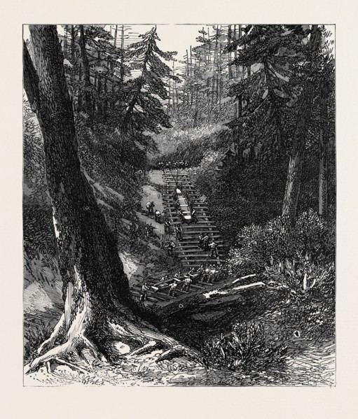 THE RED RIVER EXPEDITION: CROSSING A PORTAGE, 1871