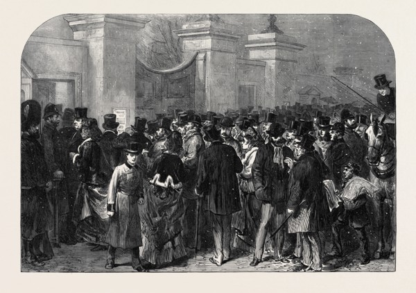 ILLNESS OF THE PRINCE OF WALES: THE BULLETIN AT MARLBOROUGH HOUSE, 1871
