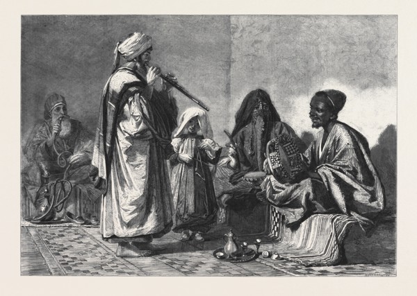 "A REHEARSAL, CAIRO," BY CARL HAAG, IN THE EXHIBITION OF THE SOCIETY OF PAINTERS IN WATER COLOURS