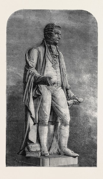 STATUE OF THE LATE MR. ROBERT HALL, M.P. FOR LEEDS, AND RECORDER OF DONCASTER