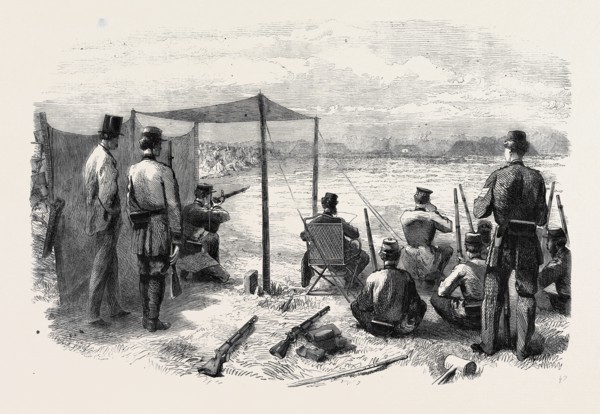 THE NATIONAL RIFLE ASSOCIATION MEETING ON WIMBLEDON COMMON, SHOOTING FOR THE QUEEN'S PRIZE ON