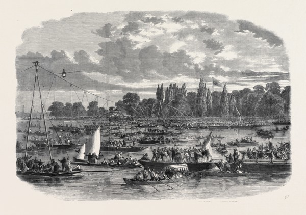 THE FEMALE LONDIN CROSSING THE THAMES FROM BATTERSEA TO CREMORNE ON A TIGHT ROPE