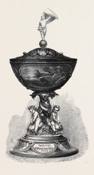 THE QUEEN'S CUP, WON BY MR. JOHNSON'S AUDAX AT THE ROYAL WESTERN YACHT CLUB REGATTA
