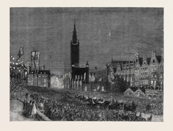 THE ROYAL VISIT TO DANTZIC: THEIR MAJESTIES PASSING THE LONG MARKET