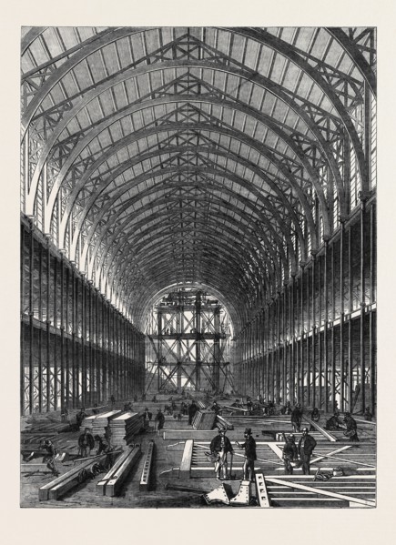 PROGRESS OF THE INTERNATIONAL EXHIBITION BUILDING: PORTION OF THE NAVE