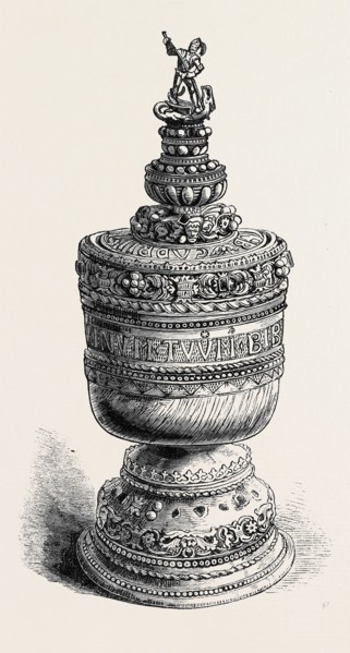 IVORY GRACE CUP OF THOMAS A'BECKET, SET IN GOLD