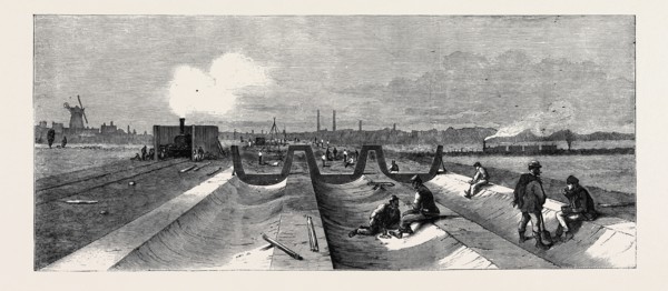 CONCRETE FOUNDATION FOR THE NORTHERN OUTFALL TUNNELS, LONDON MAIN DRAINAGE