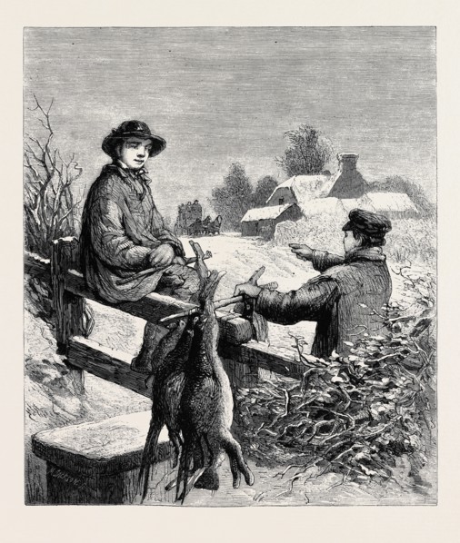 A CHRISTMAS PRESENT, WAITING FOR THE COACH, DRAWN BY B. DUNCAN