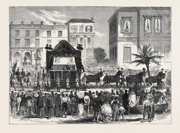 FUNERAL PROCESSION OF THE LATE KING OF BAVARIA AT NICE: THE CORTÃƒâ€°GE LEAVING THE VILLA LIONS,