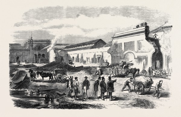 DEMOLITION OF THE PARIS EXHIBITION BUILDING, THE CENTRAL GARDEN, 1868