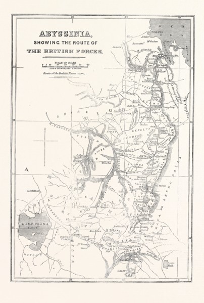 ABYSSINIA, SHOWING THE ROUTE OF THE BRITISH FORCES, 1868