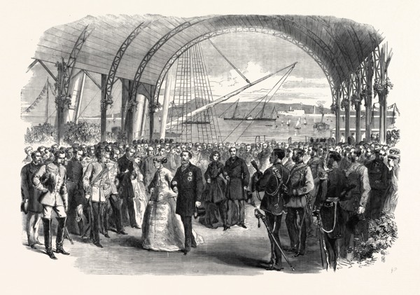 VISIT OF THE PRINCE AND PRINCESS OF WALES TO IRELAND: THE ROYAL PARTY LANDING AT THE VICTORIA