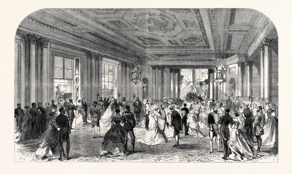 THE QUEEN'S DRAWINGROOM: GRAND ENTRANCE HALL, BUCKINGHAM PALACE, 1868