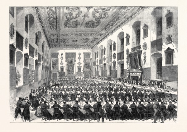 THE PRINCE OF WALES DINING AT ST. BARTHOLOMEW'S HOSPITAL, 1868