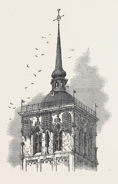 CAGES ON THE TOWER OF LAMBERTI CHURCH, MÃƒÅìNSTER, IN WHICH THE REMAINS OF JOHN OF LEYDEN,
