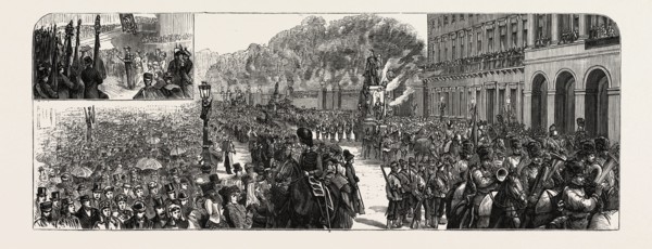 BELGIUM: THE JUBILEE OF INDEPENDENCE, KING LEOPOLD RESPONDING TO ADDRESSES AND REVIEWING THE
