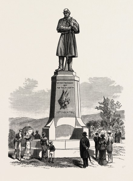 MARYLAND: THE MONUMENT AT THE NATIONAL CEMETERY, ANTIETAM, UNVAILED 17TH SEPTEMBER