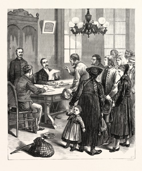 NEW YORK: THE GREAT WORK OF THE STATE COMMISSIONERS OF EMIGRATION, SUPERINTENDENT JACKSON LISTENING