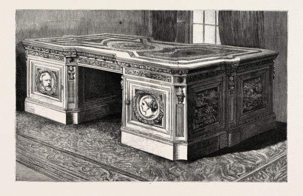 SECRETAIRE MADE FROM THE TIMBERS OF THE BRITISH ARCTIC SHIP RESOLUTE, AND PRESENTED BY QUEEN