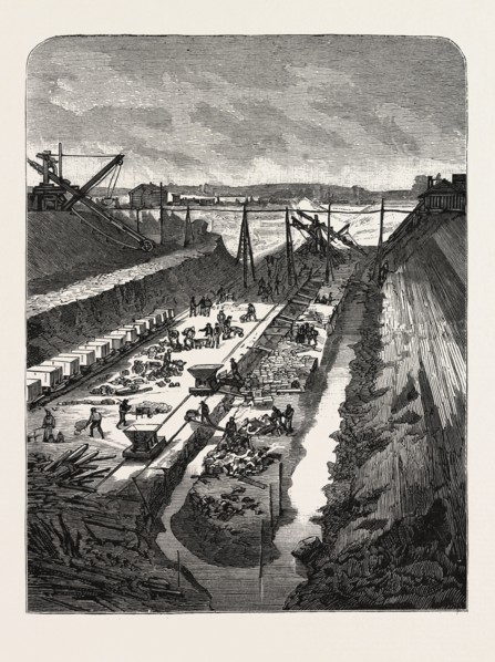 FRANCE: CHANGING THE COURSE OF THE SEINE, VIEW AT THE HEAD OF THE CUT