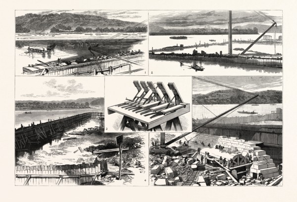PENNSYLVANIA: THE NEW GOVERNMENT WORK AT DAVIS ISLAND DAM, PITTSBURGH: 1. The Ohio during low water