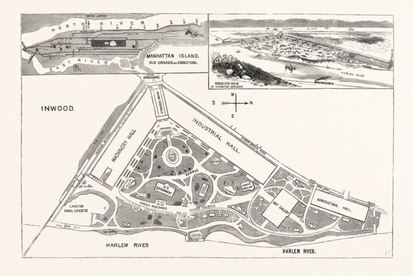NEW YORK: GROUND PLAN AND ELEVATION OF THE BUILDINGS. AVENUES AND APPROACHES PROPOSED FOR THE