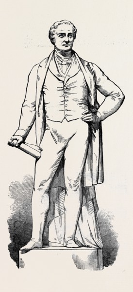 BRONZE STATUE OF THE LATE SIR ROBERT PEEL, JUST ERECTED AT THE WEST END OF CHEAPSIDE