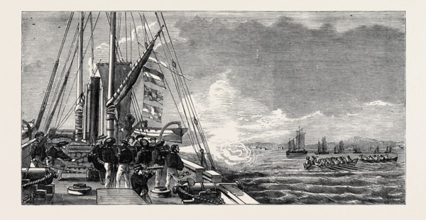 THE BALTIC FLEET: "THE SNAP" GUN BOAT OF H.M.S. "JAMES WATT" SENT TO INTERCEPT ALONG SHORE TRAFFIC