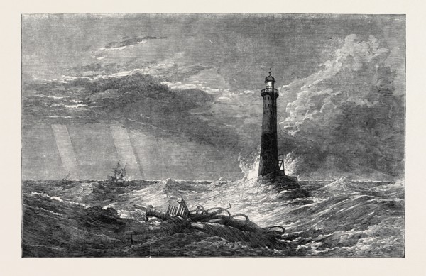 "THE LIGHTHOUSE " PAINTED BY CLARKSON STANFIELD, R.A., FOR THE PRIVATE THEATRICALS AT CAMPDEN HOUSE