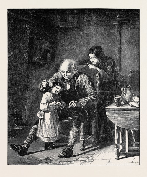 "THE GRANDFATHER'S WATCH" PAINTED BY WILLIAM GOODALL, FROM THE EXHIBITION OF THE SOCIETY OF