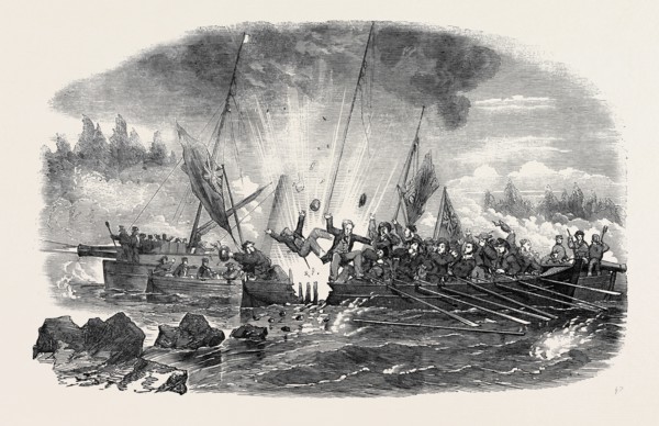 BOATS RECONNOITRING THE PASSAGE TO WYBORG.