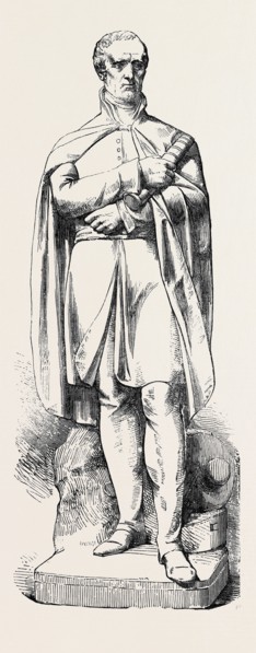 MARBLE STATUE OF THE LATE DUKE OF WELLINGTON, BY NOBLE. JUST ERECTED AT THE EAST INDIA HOUSE.