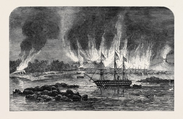 DESTRUCTION OF RUSSIAN BARRACKS AND MAGAZINE, AT HANGO