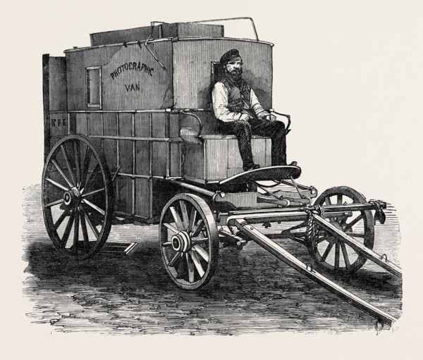 MR. FENTON'S PHOTOGRAPHIC VAN, FROM THE CRIMEAN EXHIBITION.