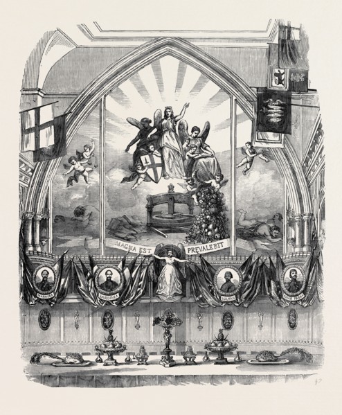 DECORATION OF GUILDHALL ON LORD MAYOR'S DAY, EAST END.