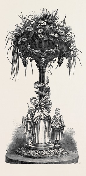 THE PARIS UNIVERSAL EXHIBITION: SILVER CENTRE-PIECE, BY CHARLES GRANT.