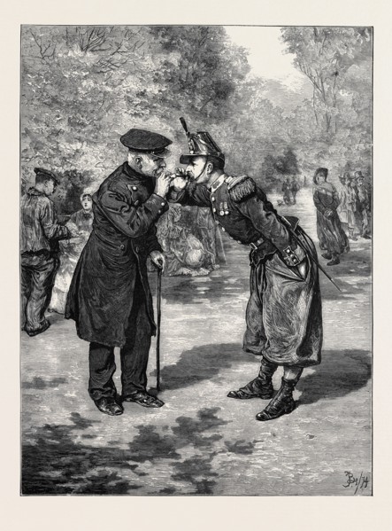 THE PIPING TIMES OF PEACE, FROM THE PICTURE BY F. BARNARD IN THE EXHIBITION OF THE ROYAL ACADEMY