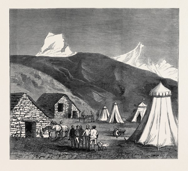 THE KING OF ITALY'S HUNTING QUARTERS IN THE AOSTA VALLEY: ENCAMPMENT OF MONCARNÃƒâ€°