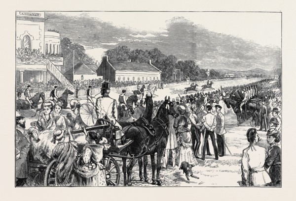 CAMP LIFE AT THE CURRAGH: THE IRISH DERBY, THE PREPARATORY GALLOP, AUGUST 1, 1874