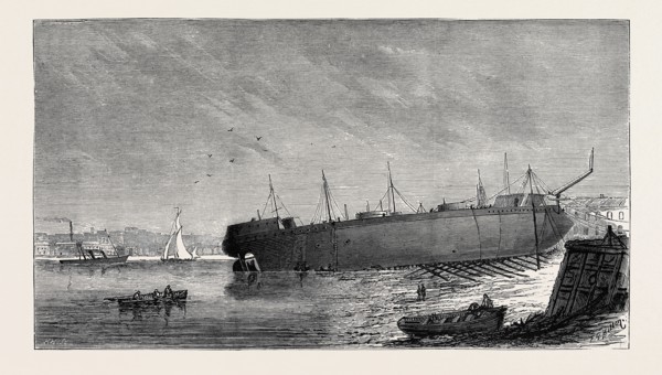 THE ATTEMPT TO LAUNCH THE IRONCLAD " INDEPENDENCIA" BUILT FOR THE BRAZILIAN GOVERNMENT, AUGUST 15,
