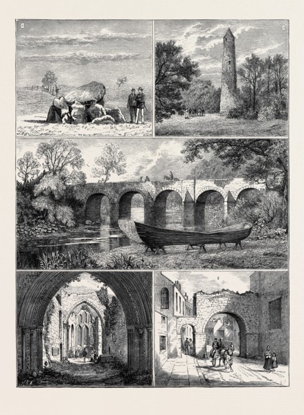 ANTIQUITIES IN THE VICINITY OF BELFAST; 1. Cromlech (Giant's Ring) near Belfast. 2. The Round Tower