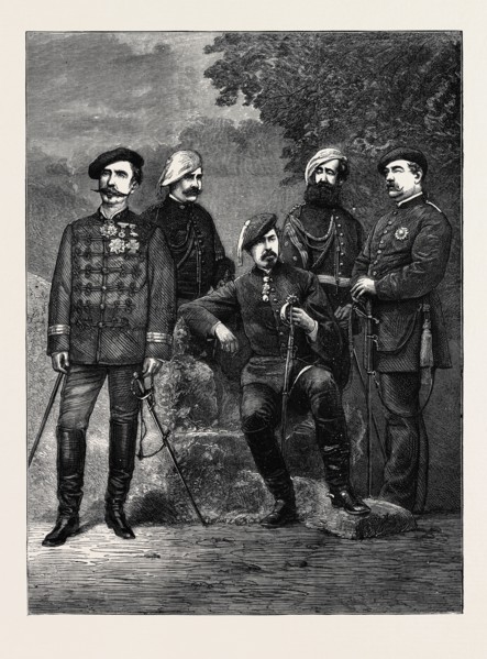 THE CIVIL WAR IN SPAIN, DON CARLOS AND HIS STAFF, SEPTEMBER 26, 1874