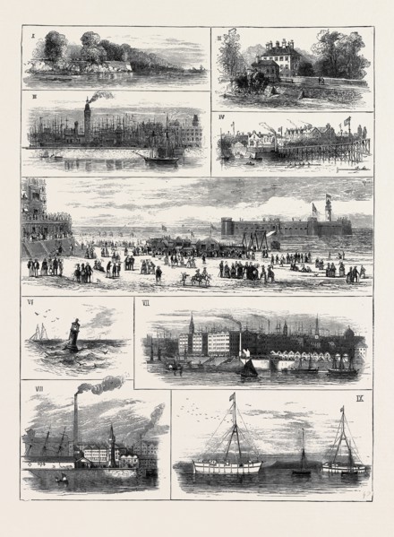 H.R.H. THE DUKE OF EDINBURGH AT LIVERPOOL, JOTTINGS ON THE MERSEY 1. Banks near Eastham. 2. Eastham
